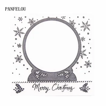 

PANFELOU Easter Snow crystal ball Embossing folders Plastic For Scrapbooking DIY Template Fondant Cake Photo Album Card Making