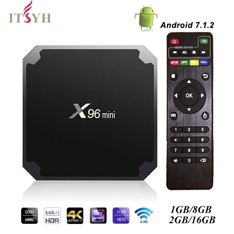 ITSYH X96 мини ТВ коробка Android set top/смарт-ТВ медиа-оборудование 2 Гб 16 GB Amlogic S905W 4 ядра 2,4 ГГц Wi-Fi Set top BOX 1 GB 8 GB JD-003