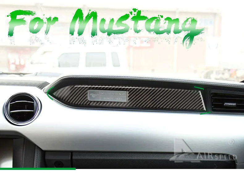 For Ford Mustang Carbon Fiber Interior Car Dashboard Decoration Strip (1)
