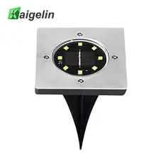 4 шт./лот 8 светодиодный s садовые, на солнечной энергии светодиодное напольное освещение площади под зарытый в землю лампа на открытом воздухе путь садовый настил свет