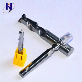 

JF Shank HRC45 D1*3*D6*50*2F Solid Carbide End Mills 45HRC 2 Flutes Aluminium 45 Deg Endmill for aluminium