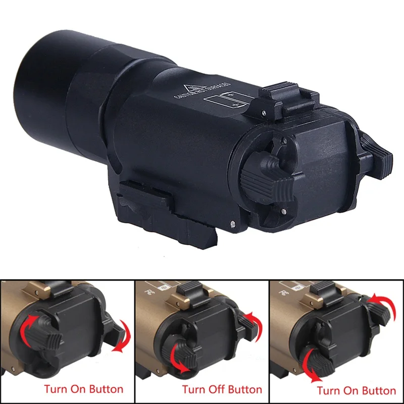 Tactical X300U Ultra Flashlight LED Weapon Pistol Gun Light with 20MM Rail for Airsoft Hunting (14)