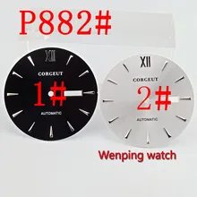 Corgeut 34,5 мм черный/серебристый белый циферблат(2 типа для вас на выбор) двойной календарь Fit Miyota8205/8215 Mingzhu 2813 часы P882