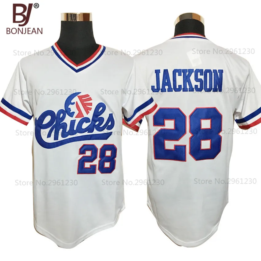 Cheap font b Mens b font 28 Bo Jackson Chicks Throwback Baseball Jersey White Movie Jersey
