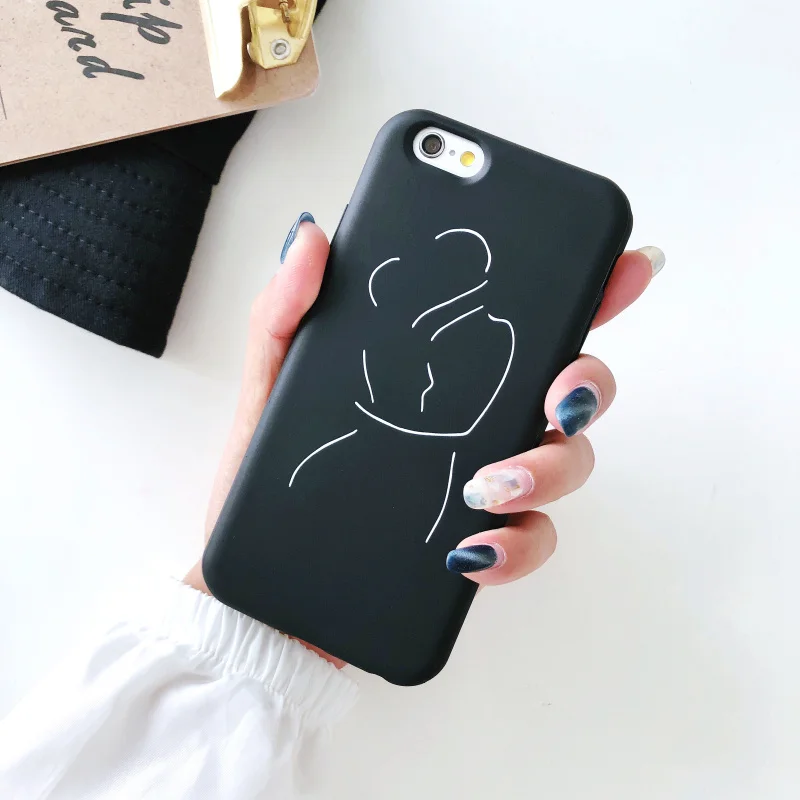 

Soft TPU Case on for iphone XS XR XS Max Artistic Abstract Dancer Silicone Phone Cover for iphone X 6 6s Plus 7 8 Plus Case capa