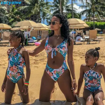 

Mommy And Me Matching Swimsuits Mother Daughter Floral Bikini Clothes Family Look Mom Daughter Bathing Suit Matching Swimwear
