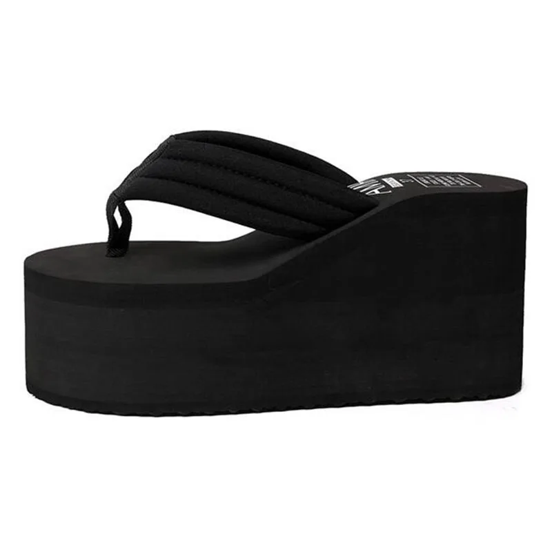 Летние босоножки на танкетке Для женщин Шлепанцы, сандалии-вьетнамки, пляжные сандалии, обувь Модные повседневные женские сандалии Дамская обувь Вьетнамки ZSQ3
