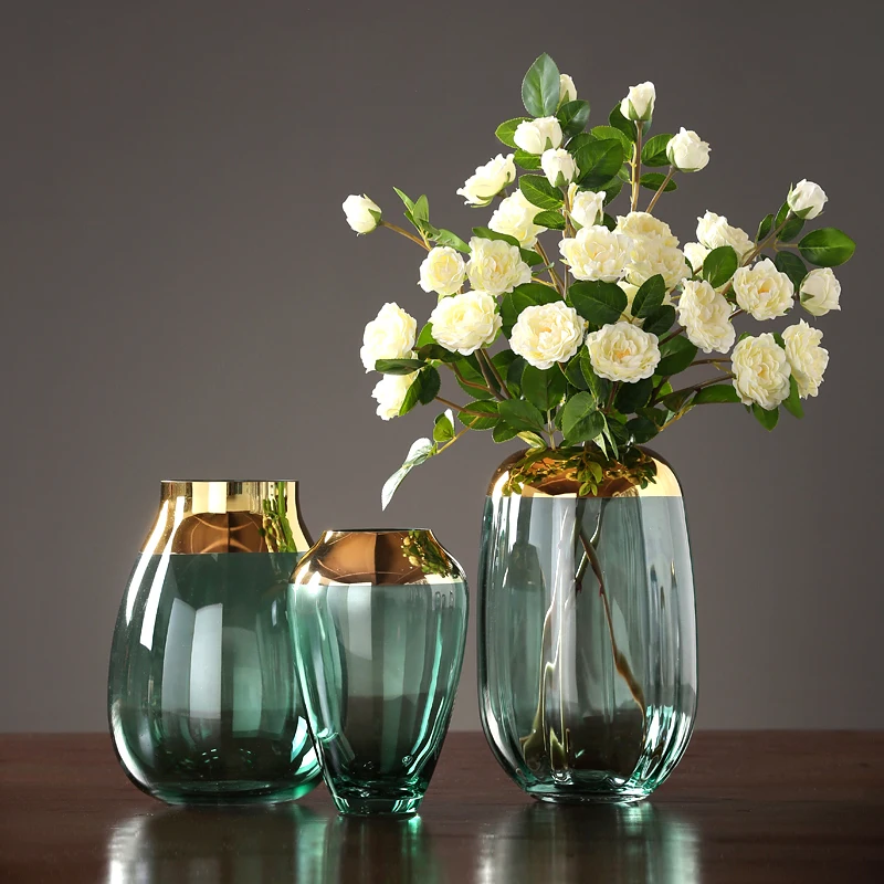 ^Cheap Modern luxury glass vases Grey/green Hydroponics dried flower glass containers Electroplate large vase home decoration vase ^Cheap Modern luxury glass vases Grey/green Hydroponics dried flower glass containers Electroplate large vase home decoration vase
