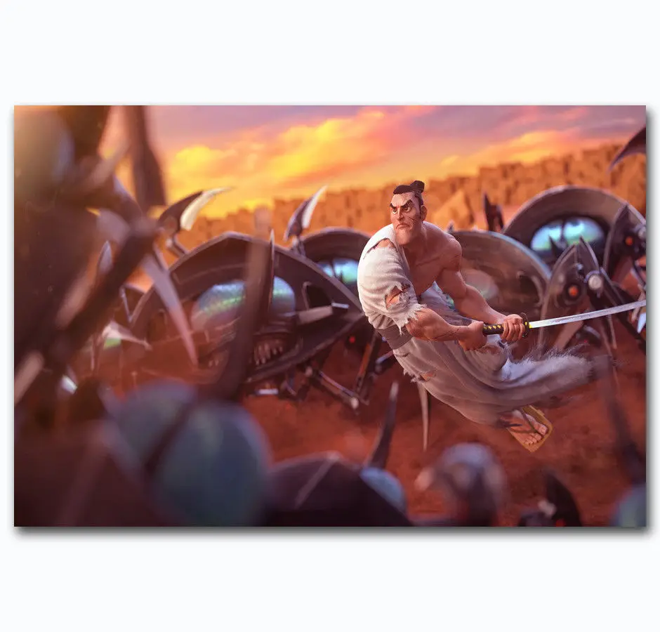 Hot Fighting Cartoon Movie Samurai Jack-Silk Art Poster Wall Sicker Decoration Gift