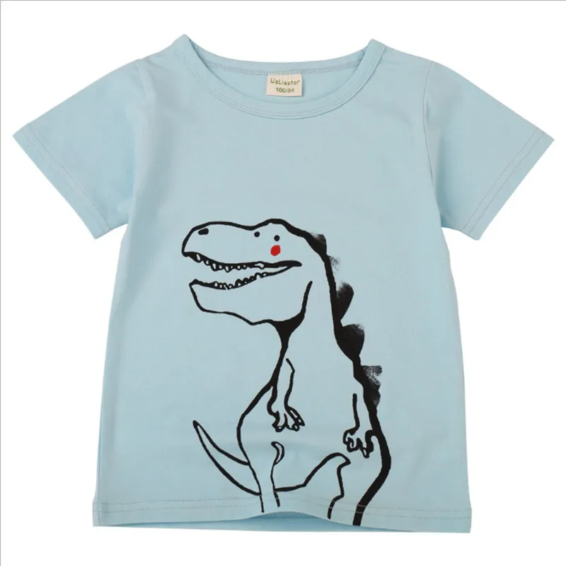 Новая Стильная хлопковая Футболка с рисунком футболка с динозавром Юрского периода для мальчиков, подарки на день рождения для мальчиков 2, 3, 4, 5, 6, 7, 8 лет - Цвет: I