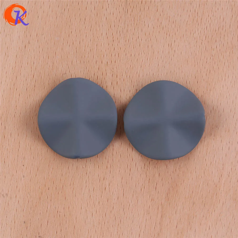 Cordial Design 26mm 100Pcs Jewelry Accessories/Acrylic Beads/Wave Flower Shape/Hand Made/Rubber Effect Beads/Earring Findings - Color: Deep Gray