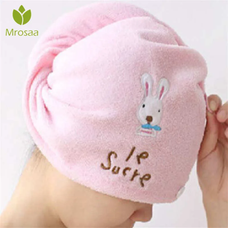 

Cute Drying Towel Head Wrap Hat Soft Hair Towel Microfiber Solid Quickly Dry Hair Hat Women Girls Ladies Cap Bath Accessories