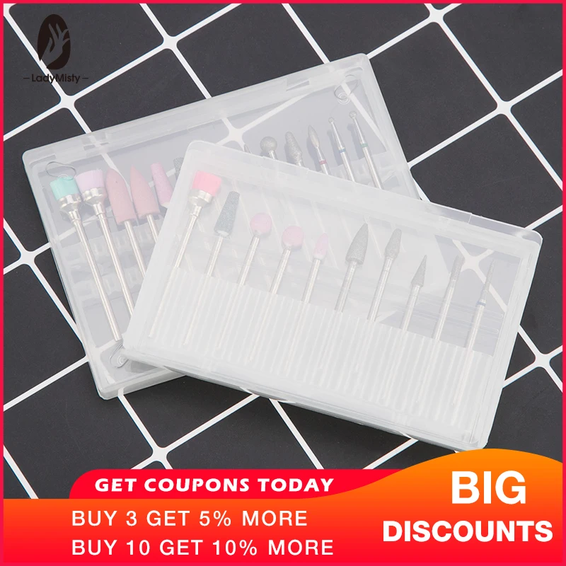 

Clear Plastic Nail Drill Bits Storage Box Stand Display 20 Slots 14 Slots Organizer Case Container Professional Manicure Tools