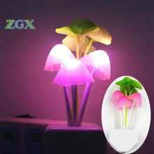 Light dream mushroom lamp LED avatar colorful color mushroom lamp socket Nightlight creative inducti automatic startup EU or US
