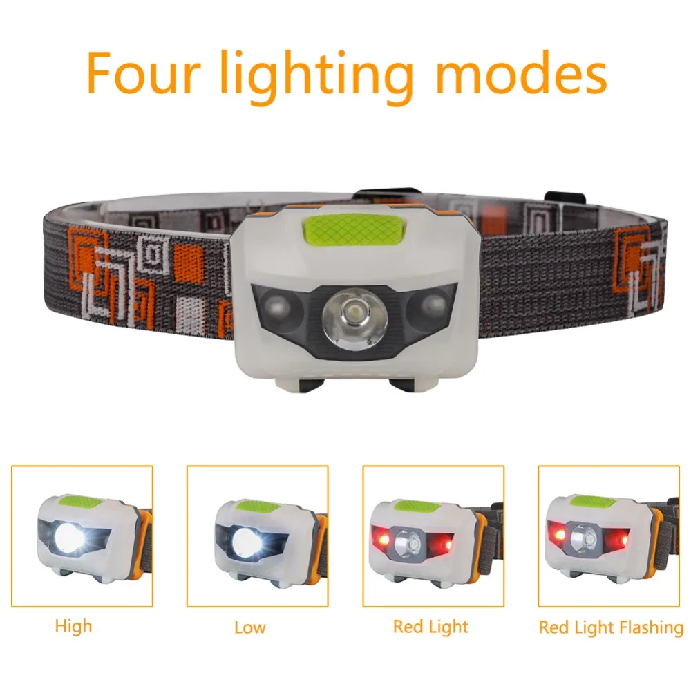 Светодиодный налобный мини-светильник R3, наружный, 800 люмен, 4 режима, головной светильник, водонепроницаемый, головной, вспышка, светильник фонарь, фонарь для охоты, рыбалки