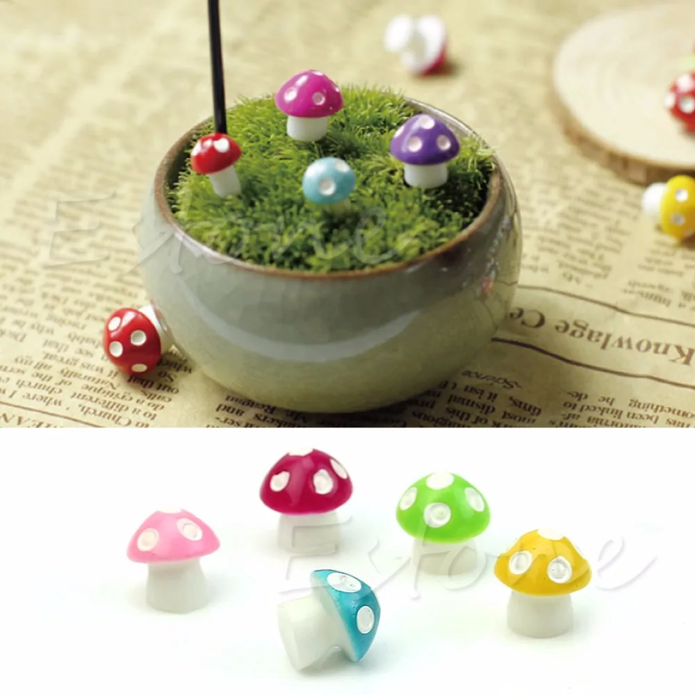

1Pc Colorful Mushroom Toadstool Miniature Fairy Garden Terrarium Figurine Decor