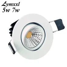 Мини светодиодные встраиваемые потолочные светильники с регулируемой яркостью 5 Вт 7 Вт AC90-260V или 12 v CRI85 60 мм выреза для Крытый светодиодное освещение точечные потолочные светильники лампы