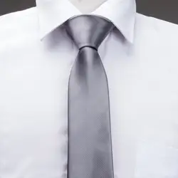 BL-009 Узкие галстуки для Для мужчин Узкий однотонный серый Gravata 100% шелк жаккард Тканые 6 см Барри. ван галстук для Свадебная вечеринка жених