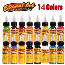 30 мл/бутылка чернил для татуировки набор Перманентный макияж искусство пигмент 14 шт. Косметическая краска для татуажа для брови, подводка, губы макияж для тела
