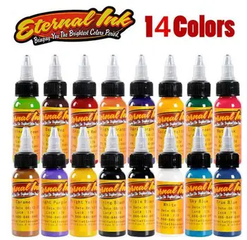 

30ml/bottle tattoo ink set permanent makeup art pigment 14PCS cosmetic tattoo paint for eyebrow eyeliner lip body Body makeup