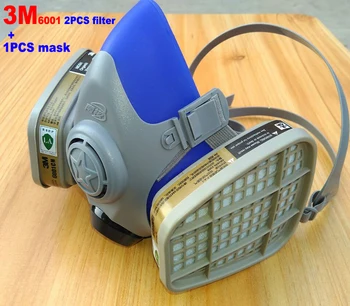

3M 6001CN filter + Silicone respirator mask High grade protective mask against Painting pesticide pesticide filter mask