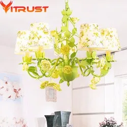 3-5-6-8-arms-Chandeliers-Wrought-iron-Chandeliers-Creative-flowers-Green-for-Children-Home-Lighting