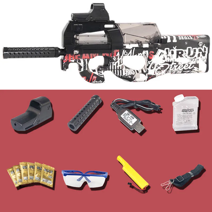 Eléctrico P90 Graffiti edición pistola de juguete Live CS Assault Snipe arma de simulación de agua suave al aire libre pistola de bala juguetes para niños los niños - 6