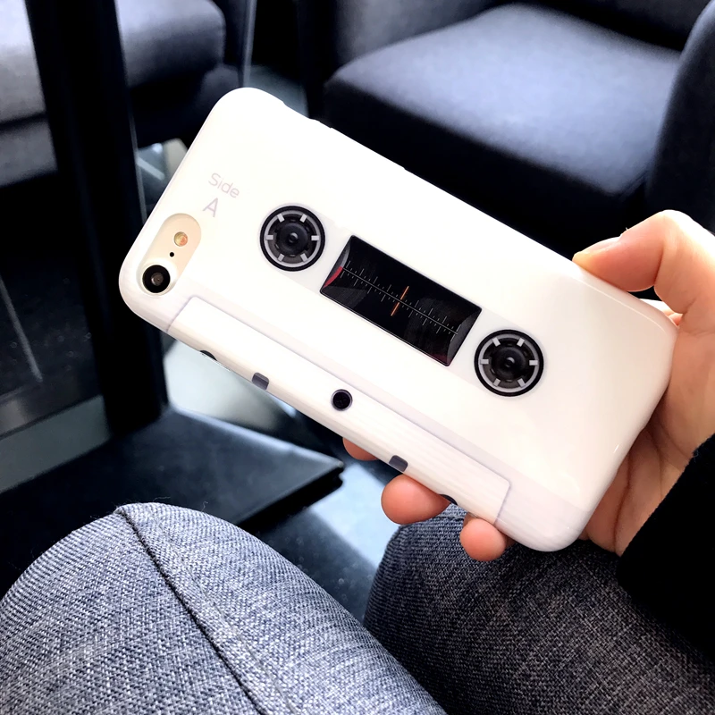 

Music magnetic tape Phone case For iphone 7 7plus Retro style soft silicon case for iphone X 6 6s 6plus 8 8plus protective case
