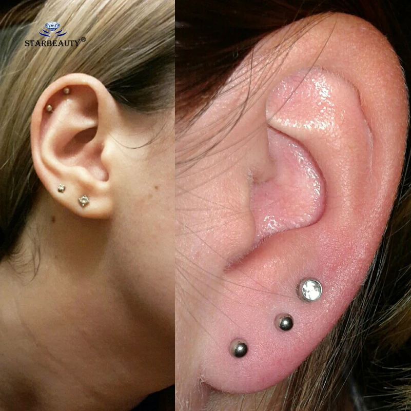 3 pcs/lot 3/4/5mm Black Barbell Earring Ear Nail Bone Piercing Tragus Labret Helix Piercing 16G Body Jewelry Industrial Pircings - Image 2