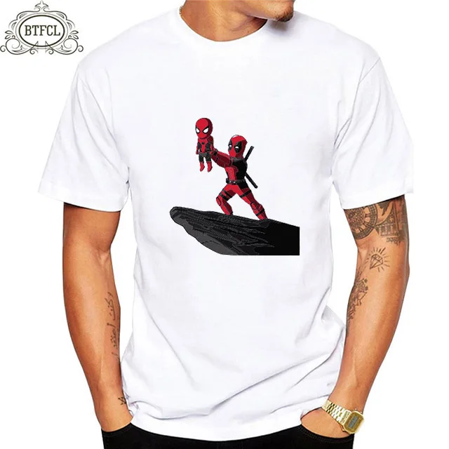 

BTFCL Men T Shirt Spiderman Printed Tees Comfortable Soft Tshirt Summer Casual Top O-neck Funny Shirt