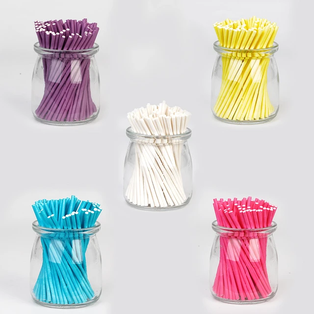 Goldbaking 100pcs Paper Lollipop Sucker Sticks for Cake Pops Candy Popcake  Stick 6-Inch by 5/32-Inch 150*3.5mm