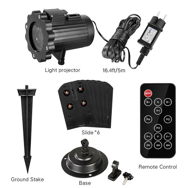

Animated Projector Lights Wireless Remote Control Waterproof IP65 Movie Show Animation Effect Auto-Timer for Christmas Halloween
