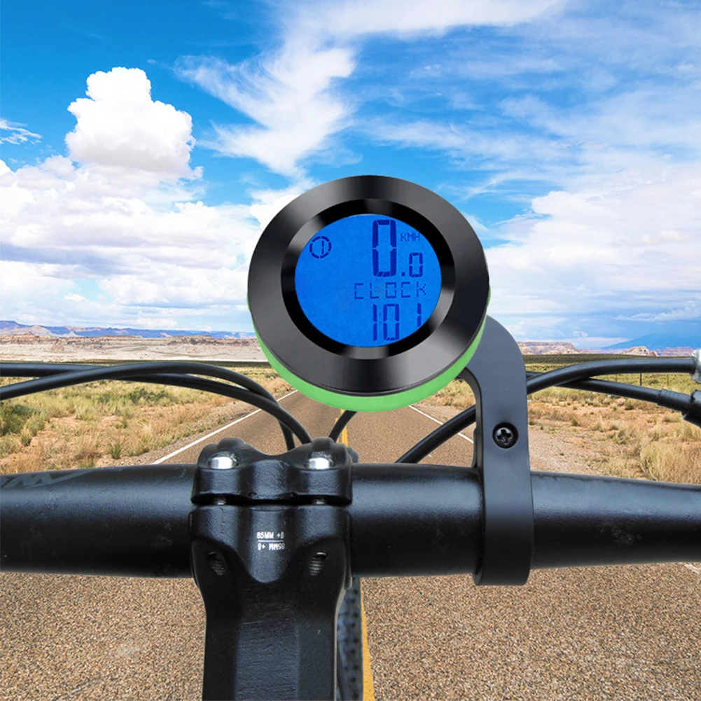 

Riding Bike English Computer Round Durable Wireless Backlight Extension Holder Odometer Cycling Accurate Bicycle Speedometer