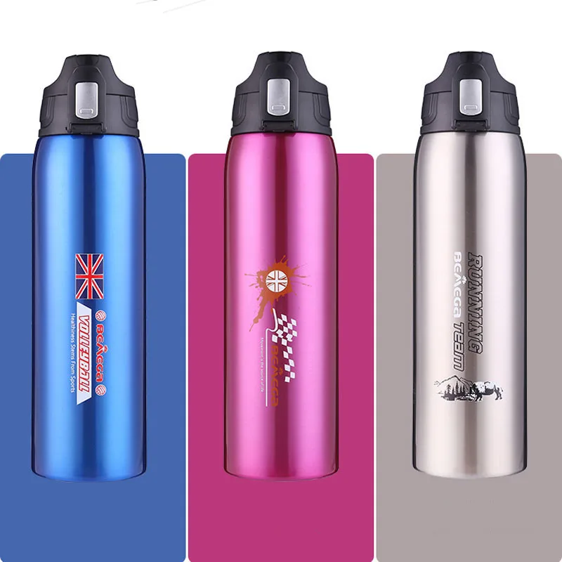 1L sapphire thermos Stainless Steel thermo bottle safe lock thermoses vaccum with portable bag 1000ml for travel picnic | Дом и сад