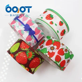 

OOOT BAORJCT 175067 25mm 10yard Strawberry Ribbons Thermal transfer Printed grosgrain Wedding Accessories DIY handmade material