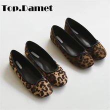 Top. Damet/Женская обувь на плоской подошве; повседневные дышащие водонепроницаемые мокасины из флока с круглым носком без застежки; пикантная леопардовая обувь на плоской нескользящей подошве для женщин