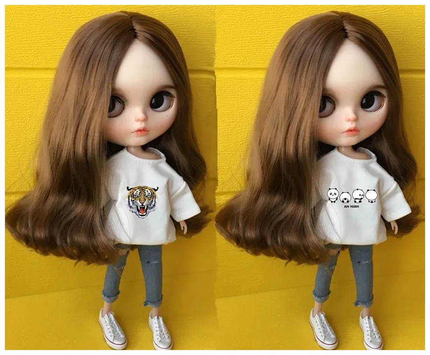 2 шт./компл. аксессуары для кукол ручной работы одежда Pullip белая футболка + джинсы