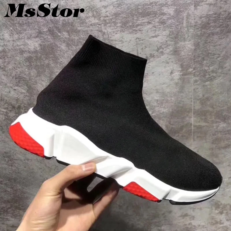 

MsStor Mixed Color Knitting Women Flats Shoes Woman Fashion Brand Slip On Women Flat Shoes Lovers Flats Women Shoes Plus Size