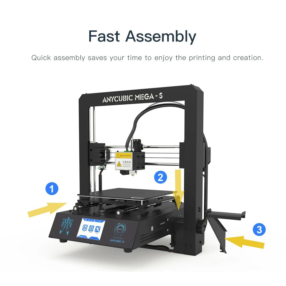 ANYCUBIC Mega-S 3d принтер обновленный принтер большого размера плюс металлический TFT экран 3d Высокоточный 3D Drucker