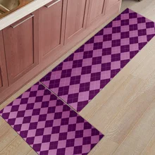 2 шт. кухонные подстилки И КОВРИКИ НАБОР современный фиолетовый плед домашний декор Нескользящая зона бегун входной коврик
