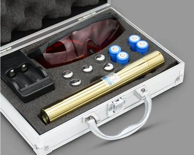

High Power Military 100000m 450nm Flashlight Powerful Focus Blue Laser Pointer Lazer Torch Burn match lit cigarette Hunting
