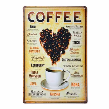 

Free shipping retro metal painting coffee wall art , coffee metal sign for coffee shop wall decoration ,30x20cm