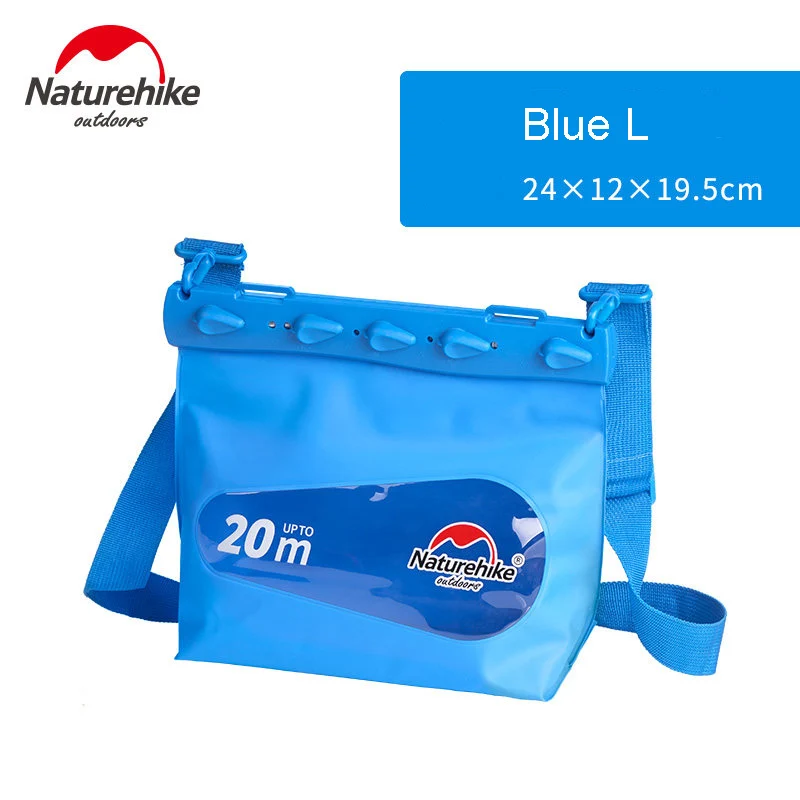 Naturehike ПВХ водонепроницаемый мешок для наружного плавания дрейфующий Дайвинг гребли сухой мешок для хранения спортивная складская сумка NH17F001-S - Цвет: Blue L