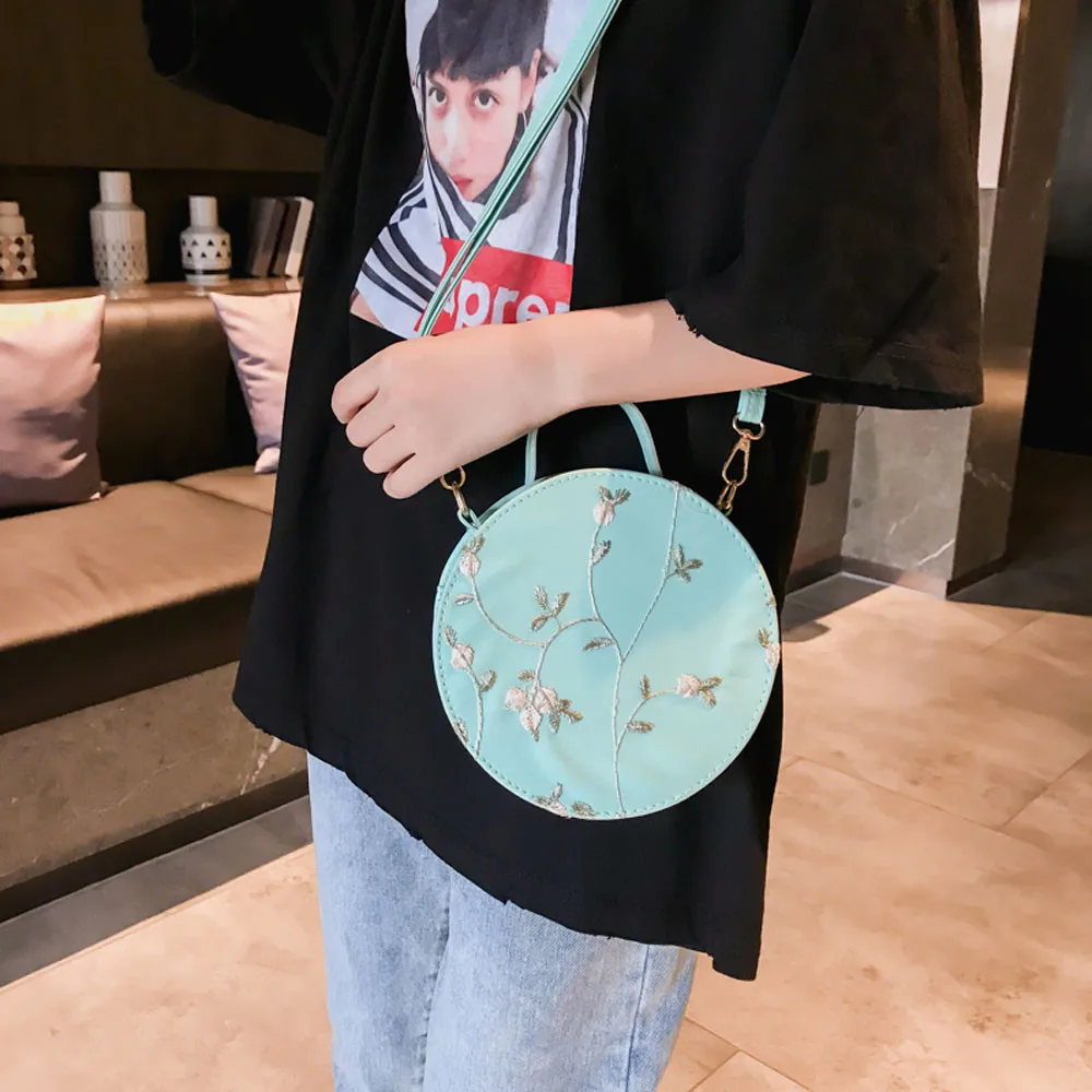 

Molave bag Shoulder Bag Fashion Women Embroidery Crossbody Bags Round Tote Handbags fashion new shoulder bag women 2019feb10