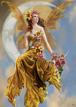 

Embroidery Moon Angel Girl People Needlework Fairy Crafts 14CT Counted Unprinted DIY Cross Stitch Kits Handmade Arts Decor