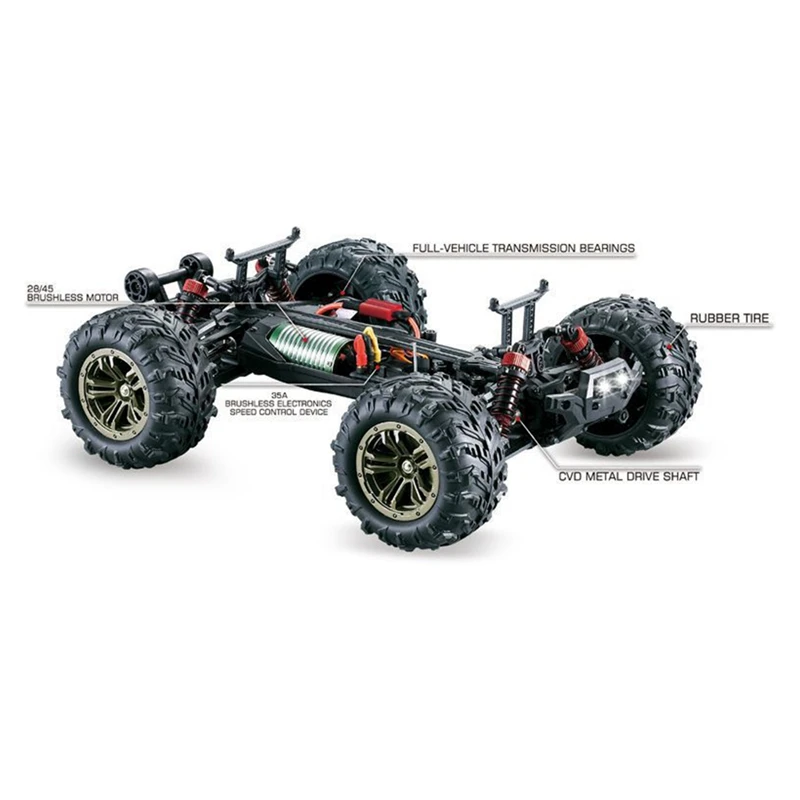

Q902 1/16 2.4G 4Wd 52Km/H High Speed Brushless Rc Car Dessert Buggy Vehicle Models