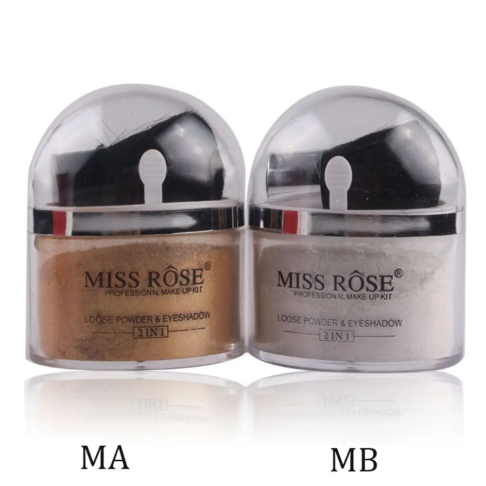 MISS ROSE Highlighter 2 In 1 Single Color Translucent Face Makeup Gold/Silver Waterproof Loose Powder Glitter Cosmetic