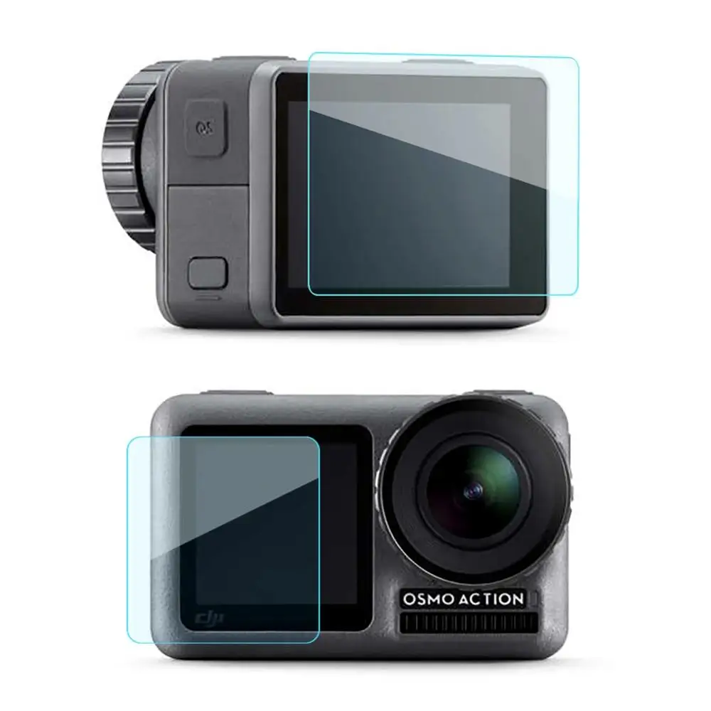 For DJI OSMO Action Sports Camera HD Full Scree Tempered Film Set 0.33mm Screen Protector Anti Scratch Fall High Aluminum | Электроника