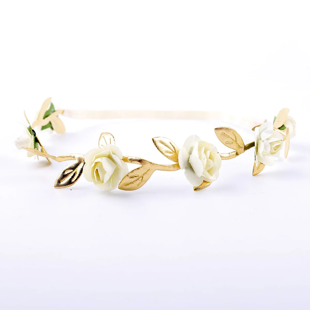 Baby Accessories cute	 Crown Headband Baby Girl Kids Garlands Gold Leaves Hair Band Rose Flower Wreath accessoriesbaby easter 