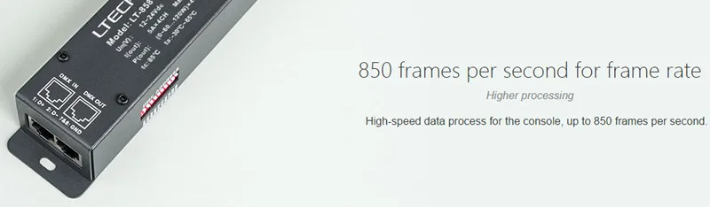LT-854-5A светодиодный декодер DMX CE FCC RGBW полоса декодер; DC12V-24V 5A* 4CH 20A выход 0- яркость диапазон затемнения